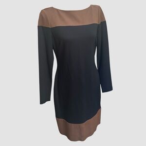 Lauren Ralph Lauren Colorblock Midi Dress Office Professional Black Size 8